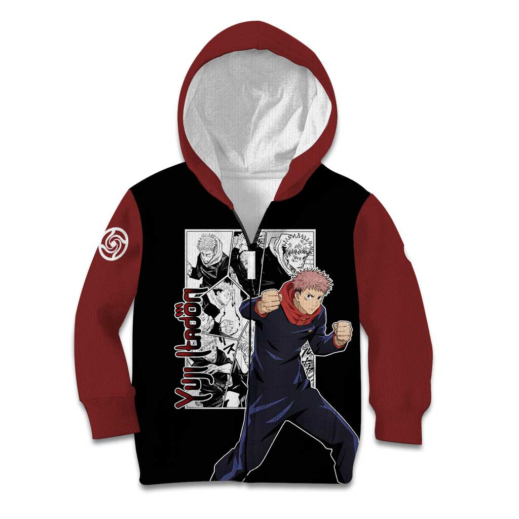 Yuji Itadori - Jujustu Kaisen Kid Hoodie Anime Mix Manga Style