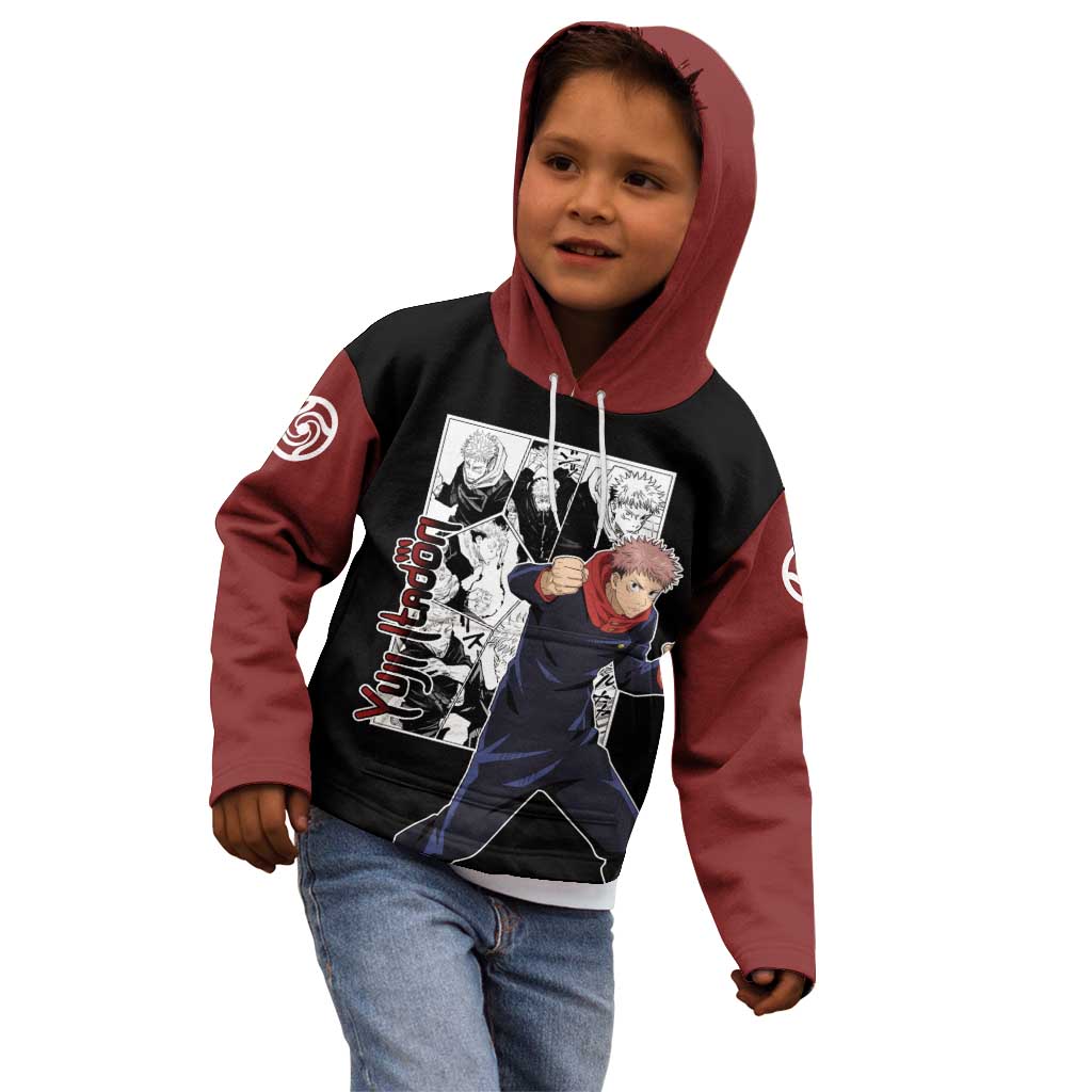 Yuji Itadori - Jujustu Kaisen Kid Hoodie Anime Mix Manga Style