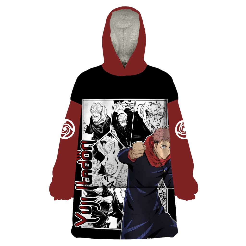 Yuji Itadori - Jujustu Kaisen Wearable Blanket Hoodie Anime Mix Manga Style