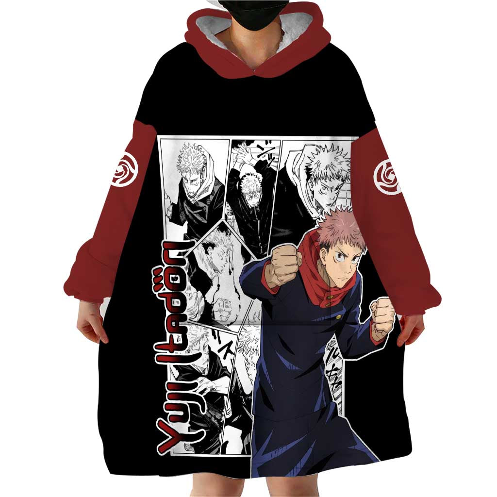 Yuji Itadori - Jujustu Kaisen Wearable Blanket Hoodie Anime Mix Manga Style