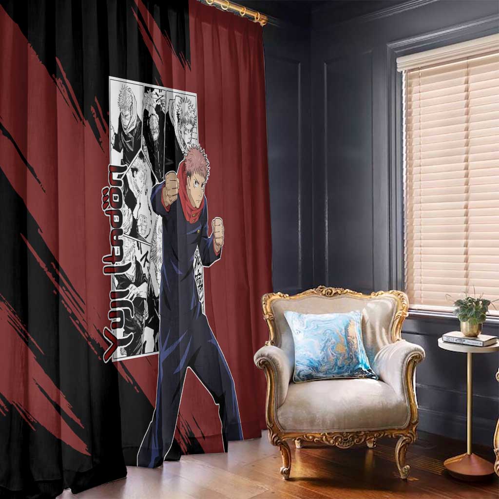 Yuji Itadori - Jujustu Kaisen Window Curtain Anime Mix Manga Style