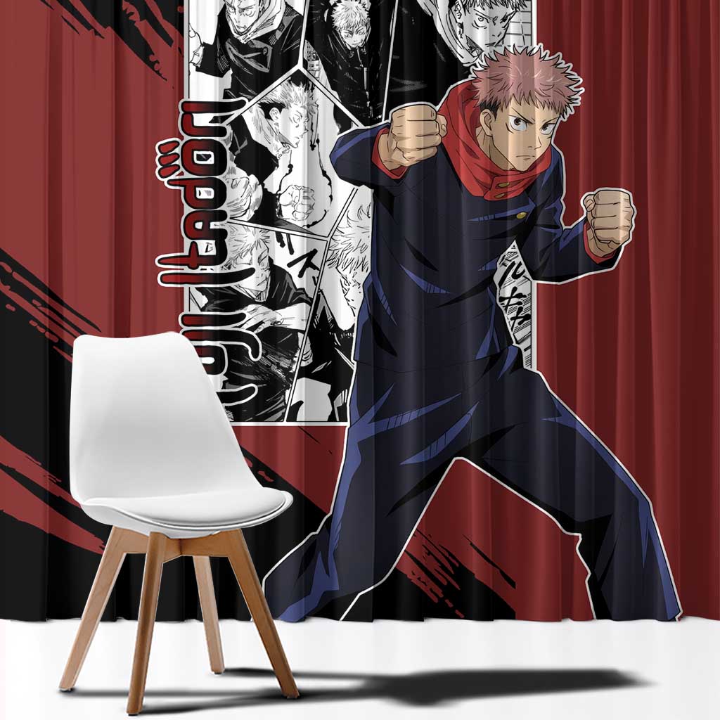 Yuji Itadori - Jujustu Kaisen Window Curtain Anime Mix Manga Style