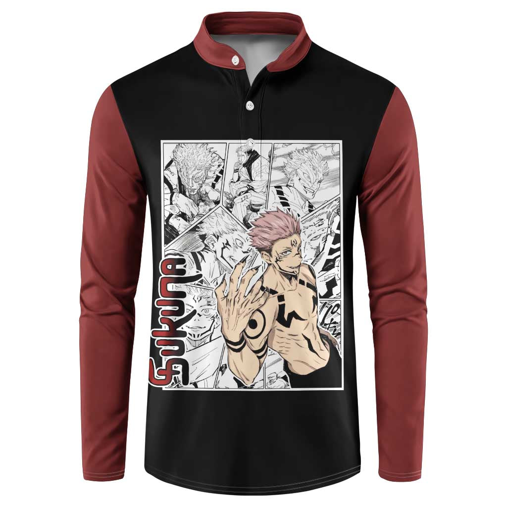 Sukuna - One Piece Button Sweatshirt Anime Mix Manga Style