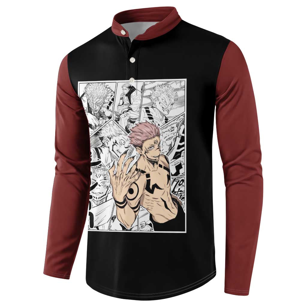 Sukuna - One Piece Button Sweatshirt Anime Mix Manga Style