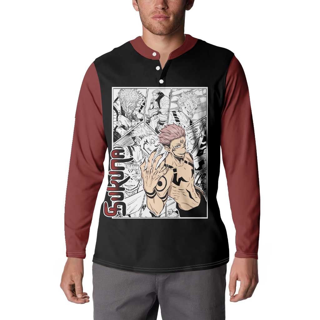 Sukuna - One Piece Button Sweatshirt Anime Mix Manga Style
