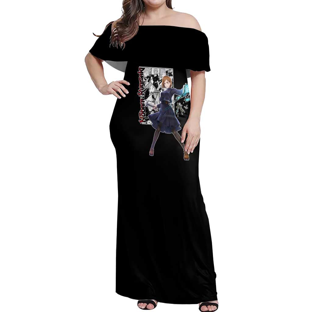 Nobara Kugisaki - Jujustu Kaisen Off Shoulder Maxi Dress Anime Mix Manga Style