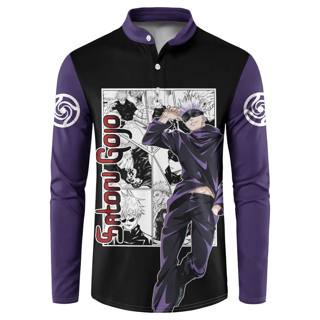 Satoru Gojo - Jujutsu Kaisen Button Sweatshirt Anime Mix Manga Style