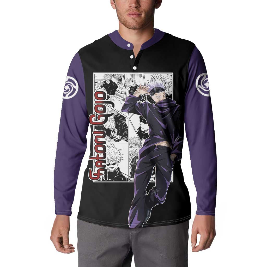 Satoru Gojo - Jujutsu Kaisen Button Sweatshirt Anime Mix Manga Style