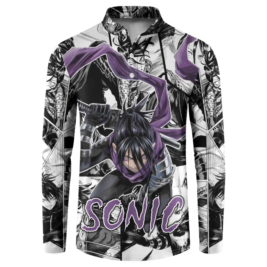 Sonic - One Punch Man Button Sweatshirt Anime Mix Manga Style