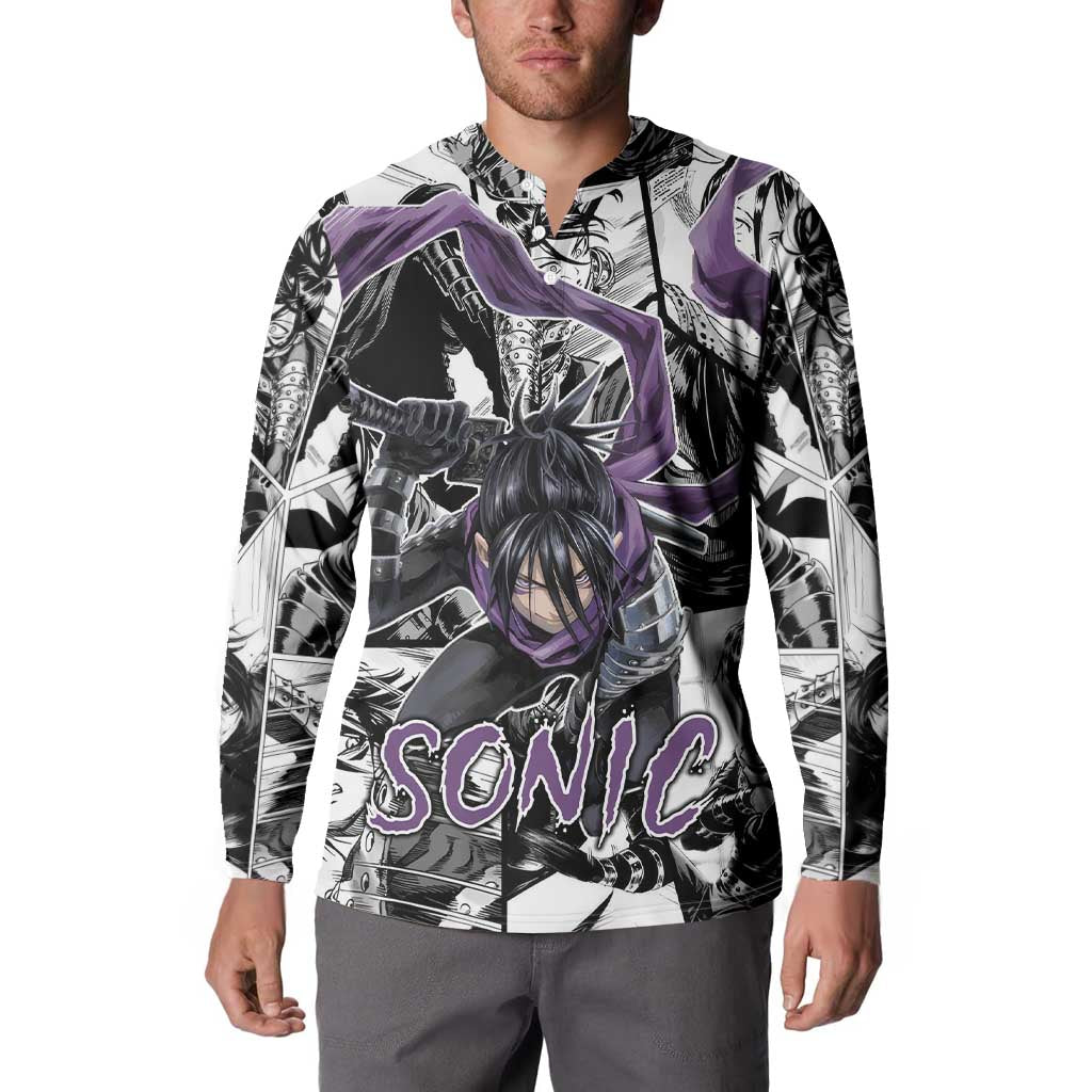 Sonic - One Punch Man Button Sweatshirt Anime Mix Manga Style