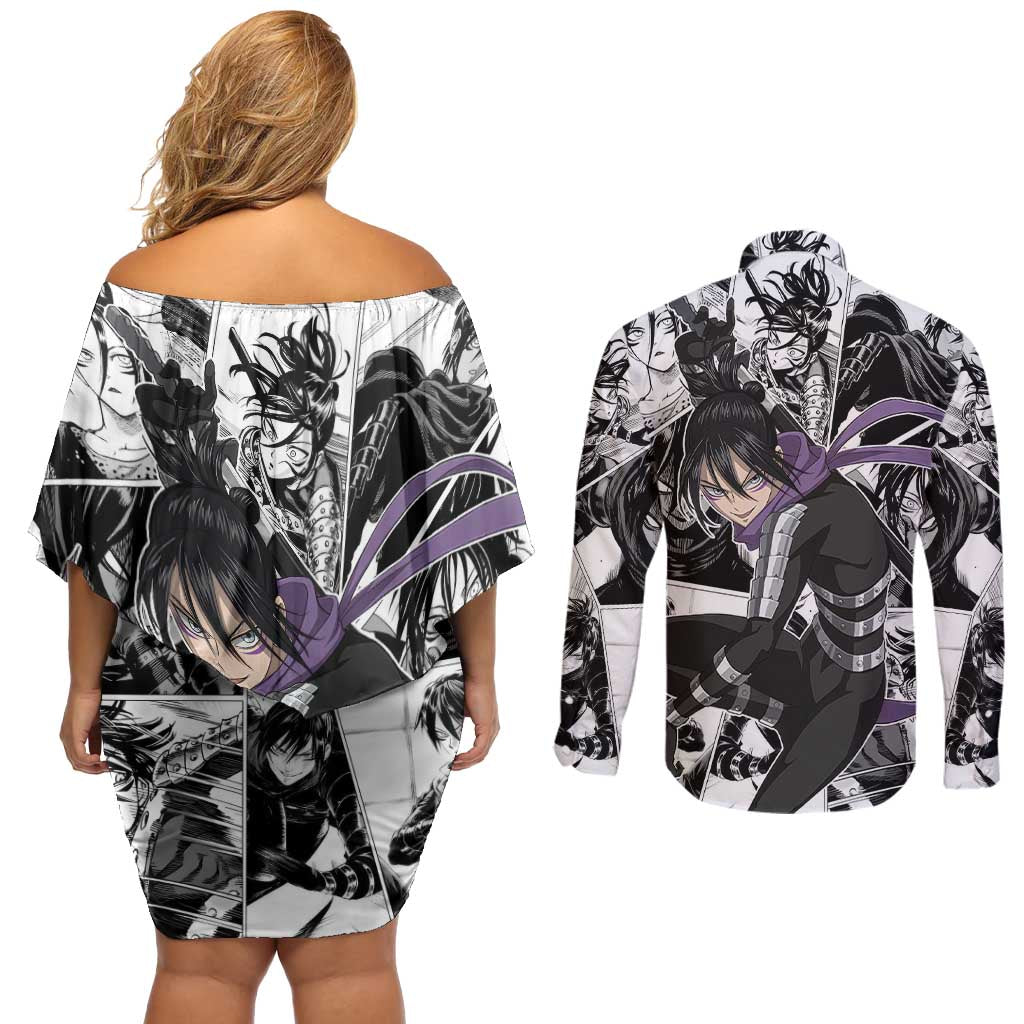 Sonic - One Punch Man Couples Matching Off Shoulder Short Dress and Long Sleeve Button Shirt Anime Mix Manga Style