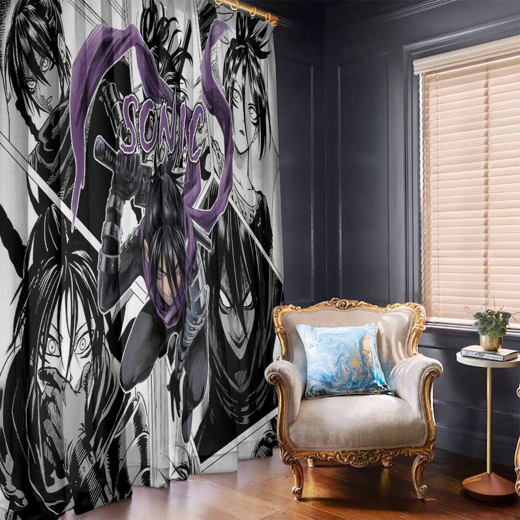 Sonic - One Punch Man Window Curtain Anime Mix Manga Style