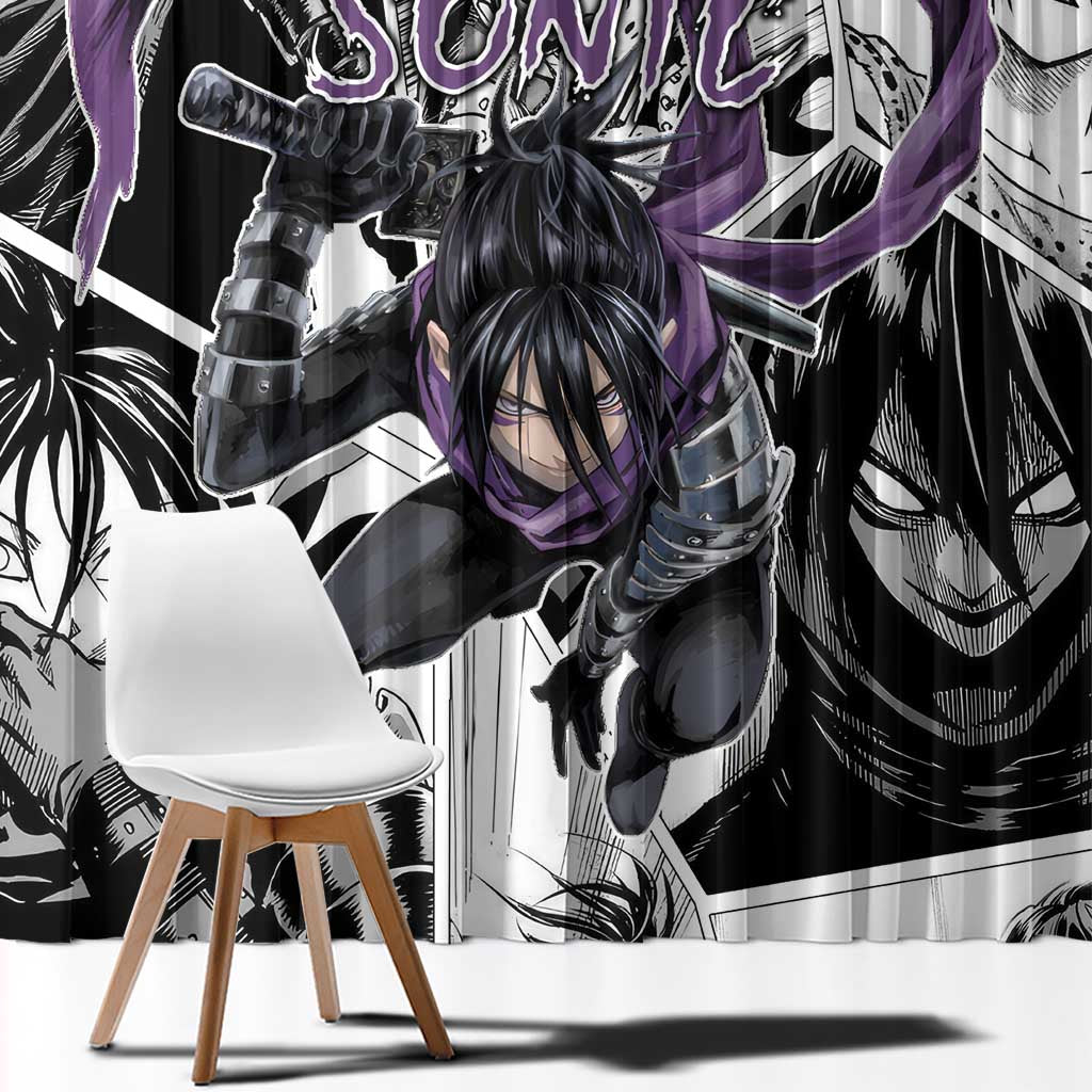 Sonic - One Punch Man Window Curtain Anime Mix Manga Style