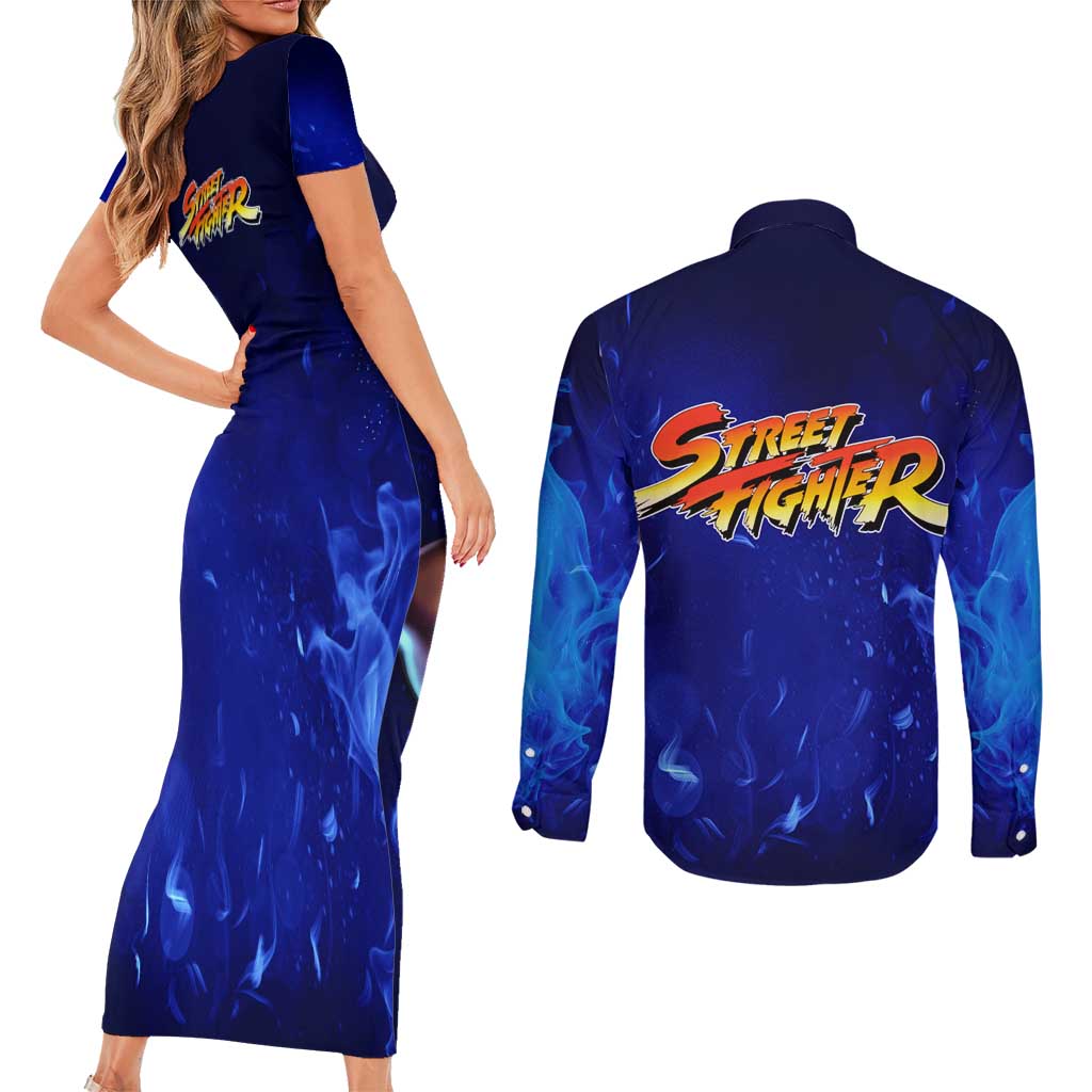 Chun Li - Street Fighter Couples Matching Short Sleeve Bodycon Dress and Long Sleeve Button Shirt Anime Mix Manga Style