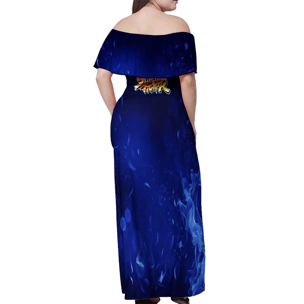 Chun Li - Street Fighter Off Shoulder Maxi Dress Anime Mix Manga Style
