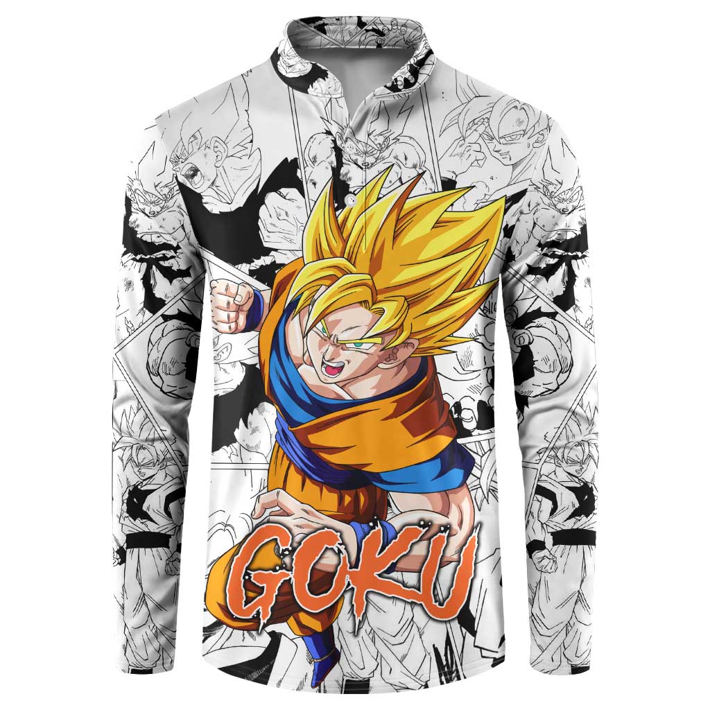 Goku Super Saiyan 2 - Dragon Ball Button Sweatshirt Anime Mix Manga Style