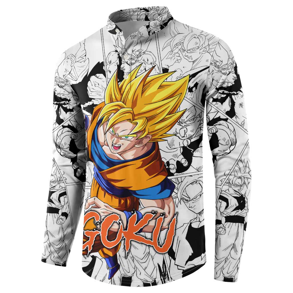 Goku Super Saiyan 2 - Dragon Ball Button Sweatshirt Anime Mix Manga Style