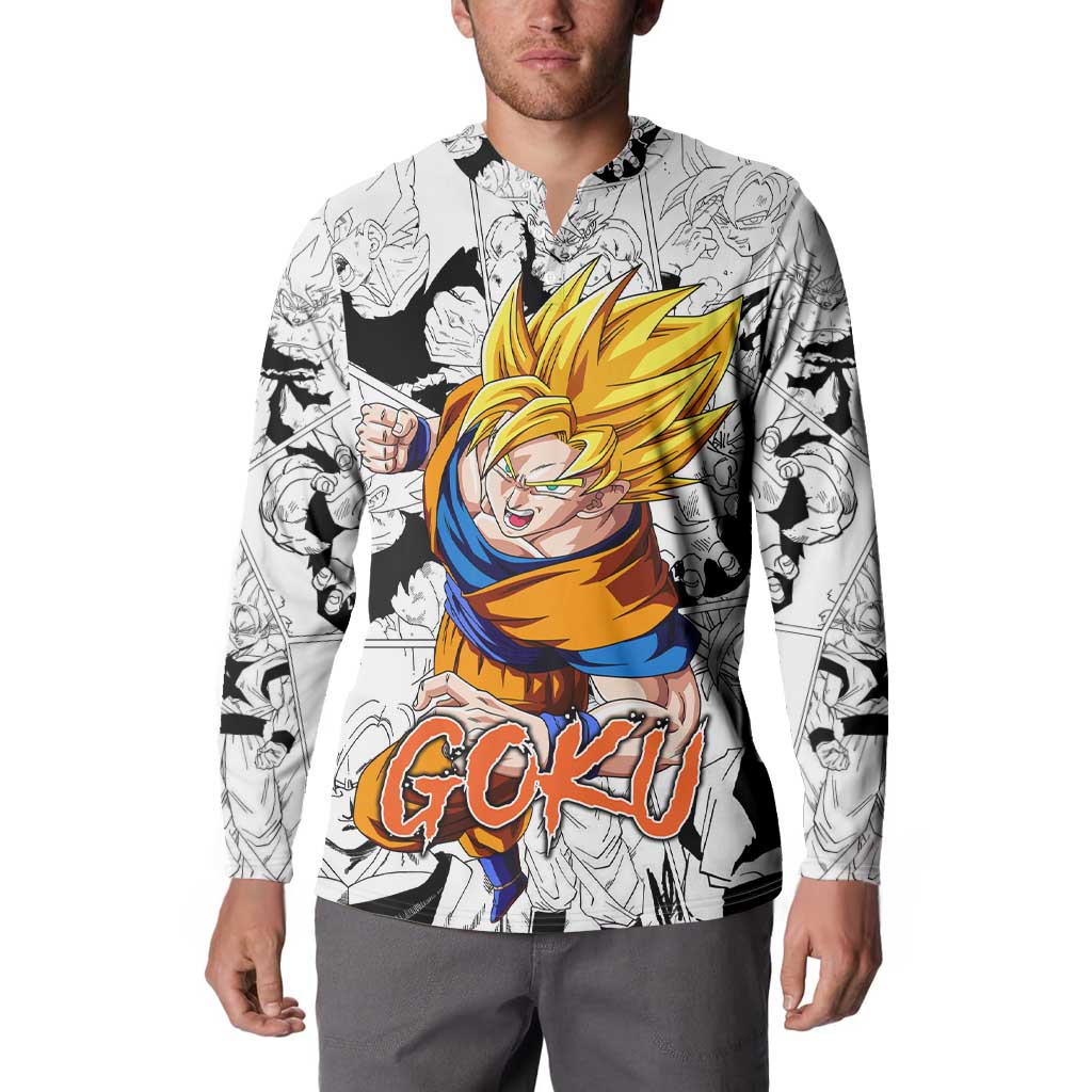 Goku Super Saiyan 2 - Dragon Ball Button Sweatshirt Anime Mix Manga Style