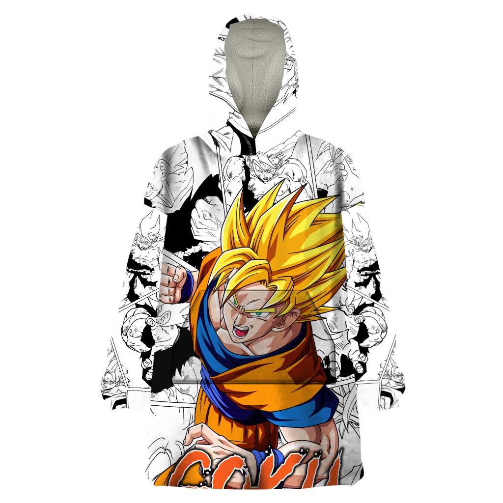 Goku Super Saiyan 2 - Dragon Ball Wearable Blanket Hoodie Anime Mix Manga Style