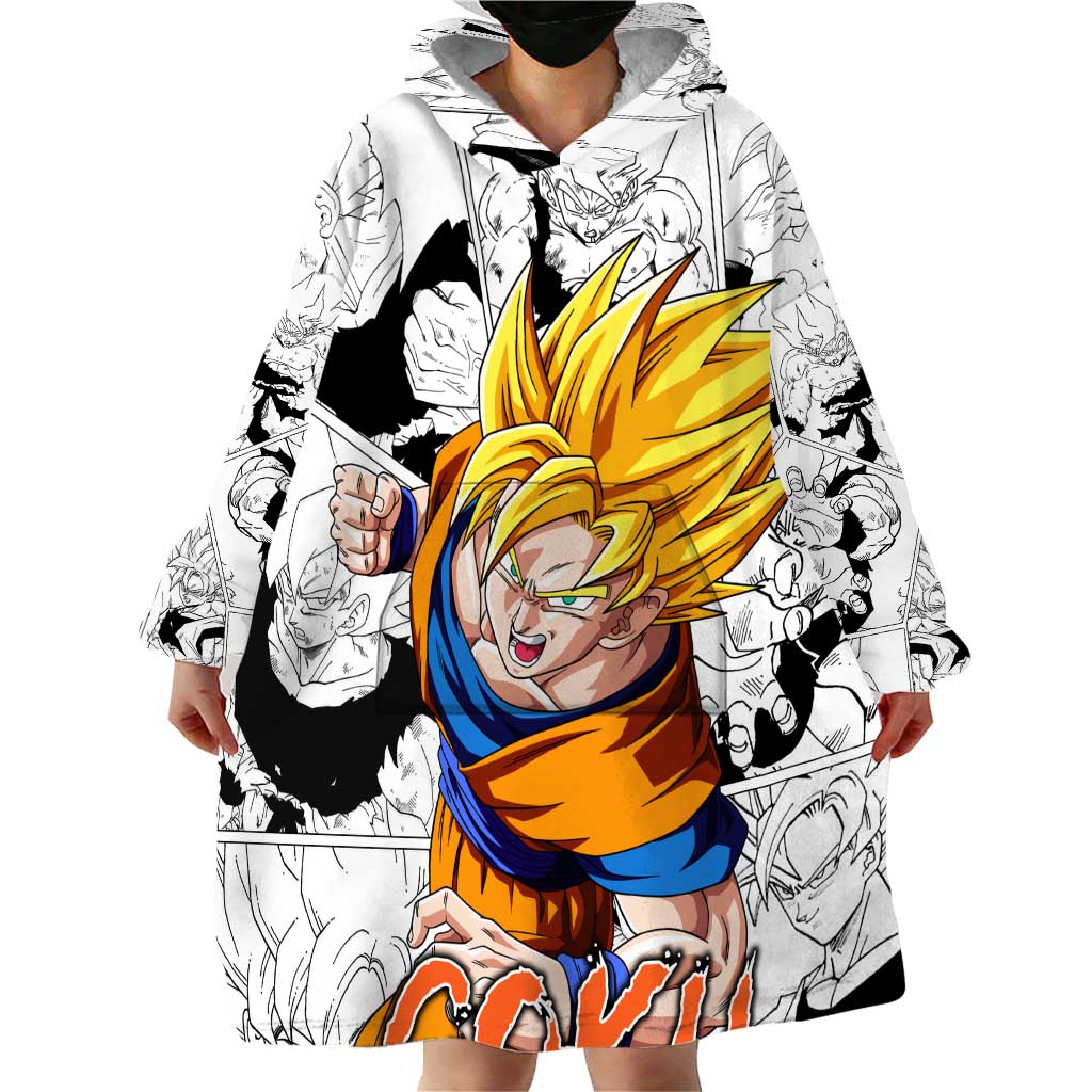Goku Super Saiyan 2 - Dragon Ball Wearable Blanket Hoodie Anime Mix Manga Style