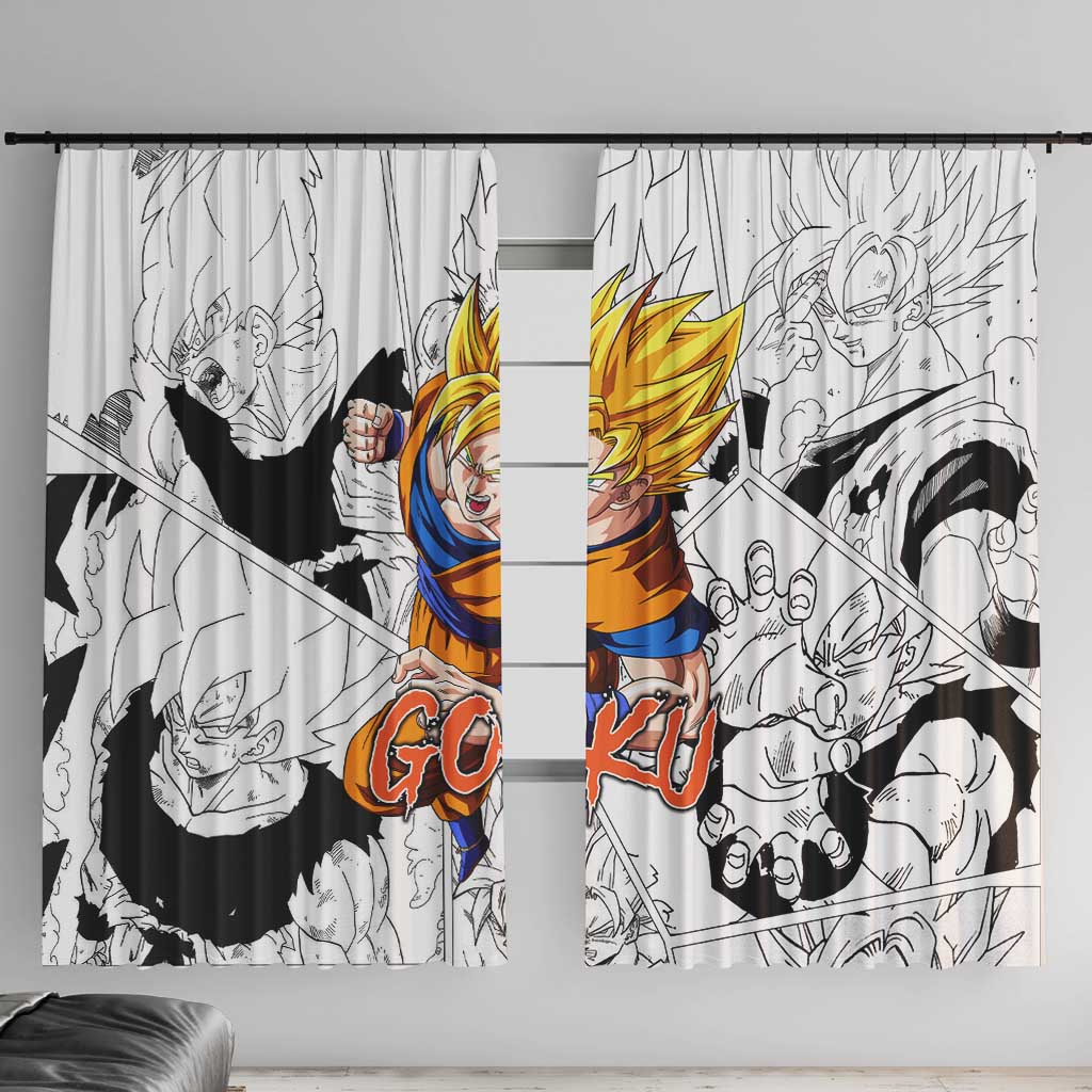 Goku Super Saiyan 2 - Dragon Ball Window Curtain Anime Mix Manga Style