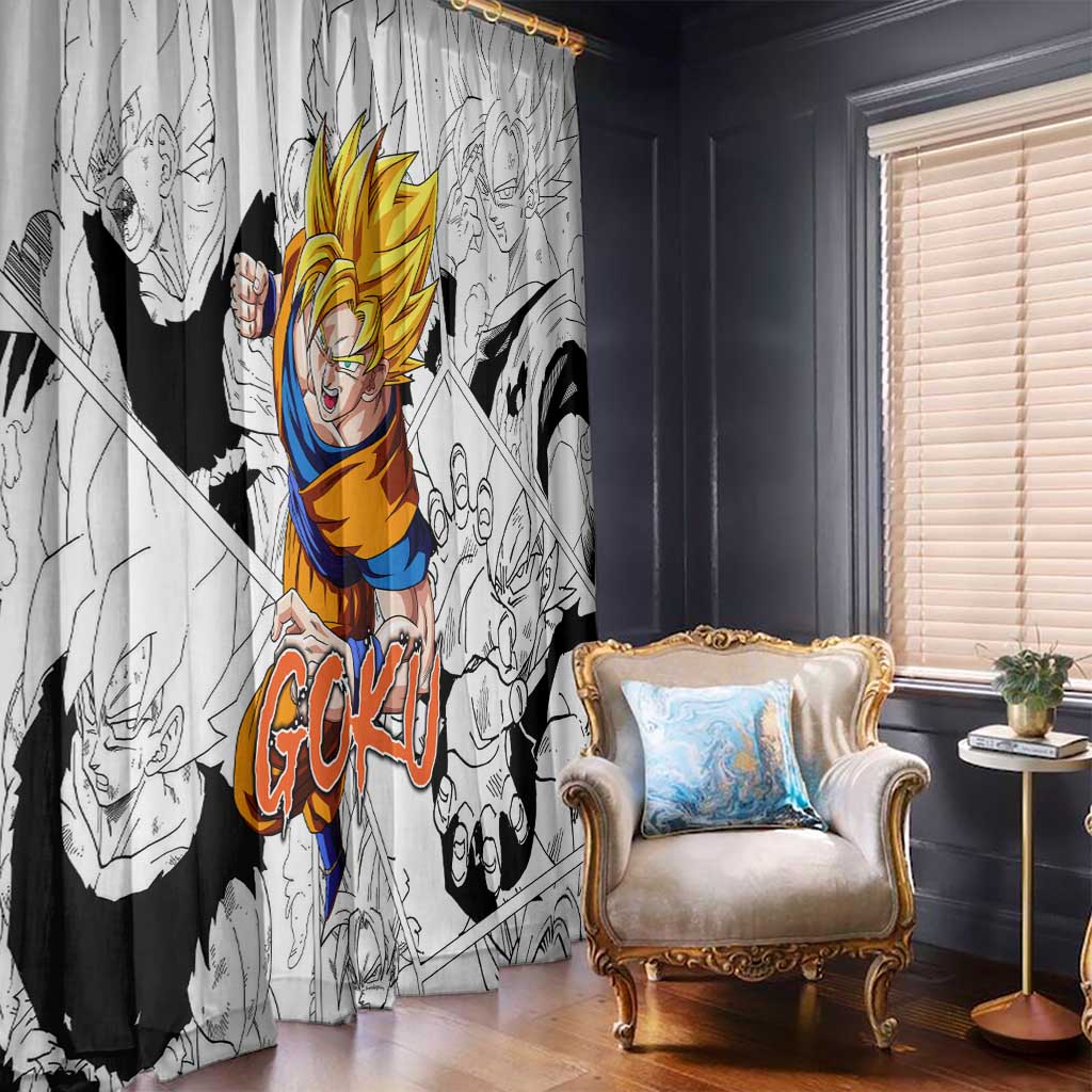 Goku Super Saiyan 2 - Dragon Ball Window Curtain Anime Mix Manga Style