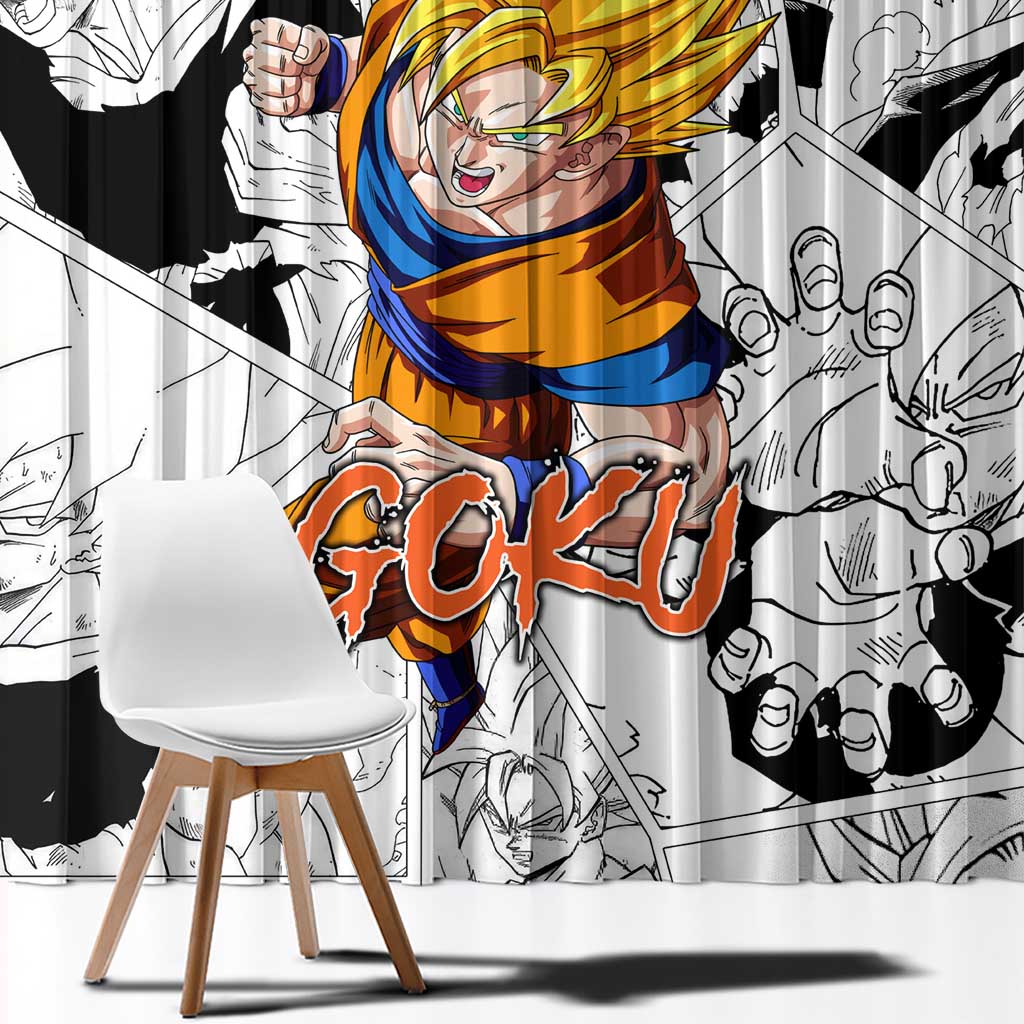 Goku Super Saiyan 2 - Dragon Ball Window Curtain Anime Mix Manga Style