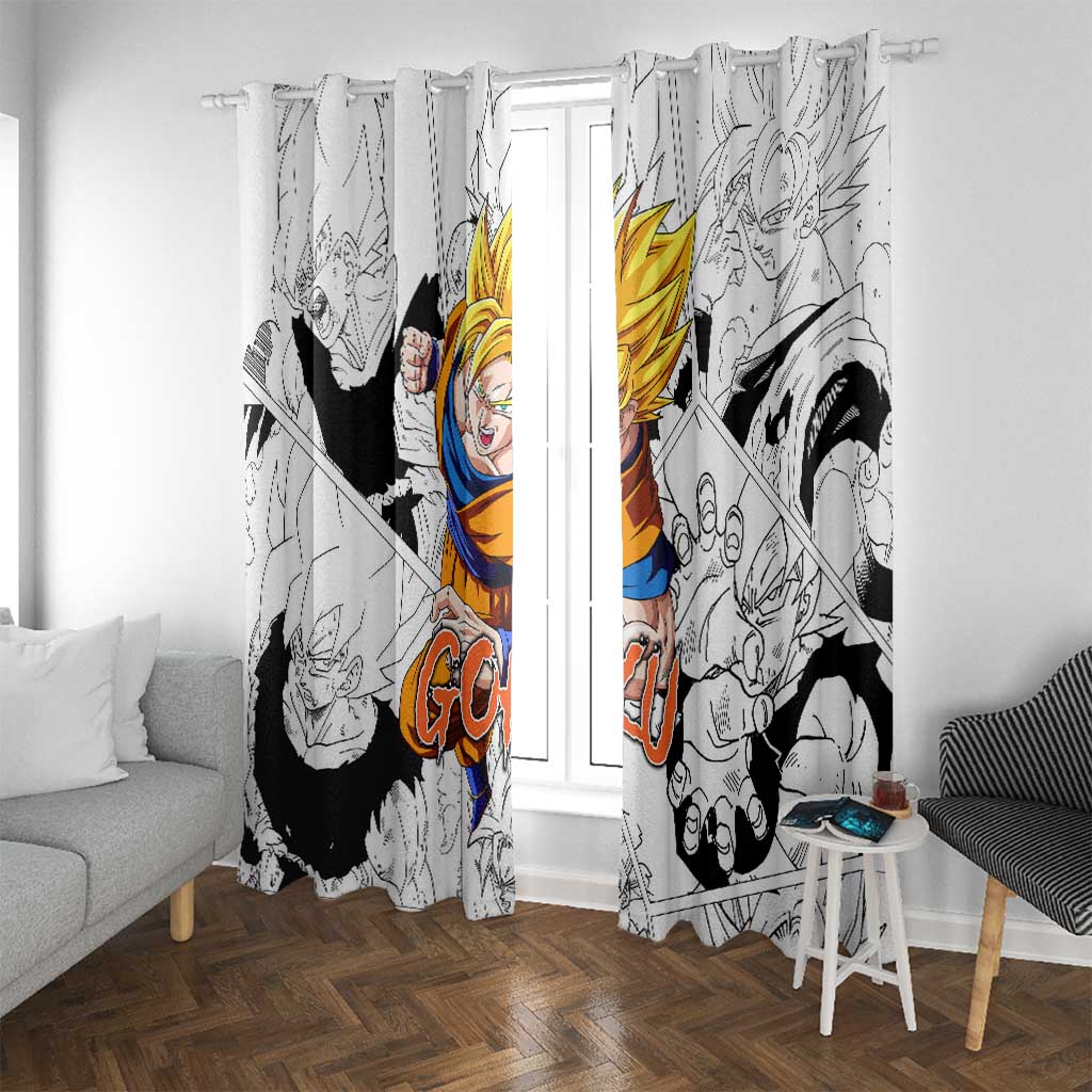 Goku Super Saiyan 2 - Dragon Ball Window Curtain Anime Mix Manga Style