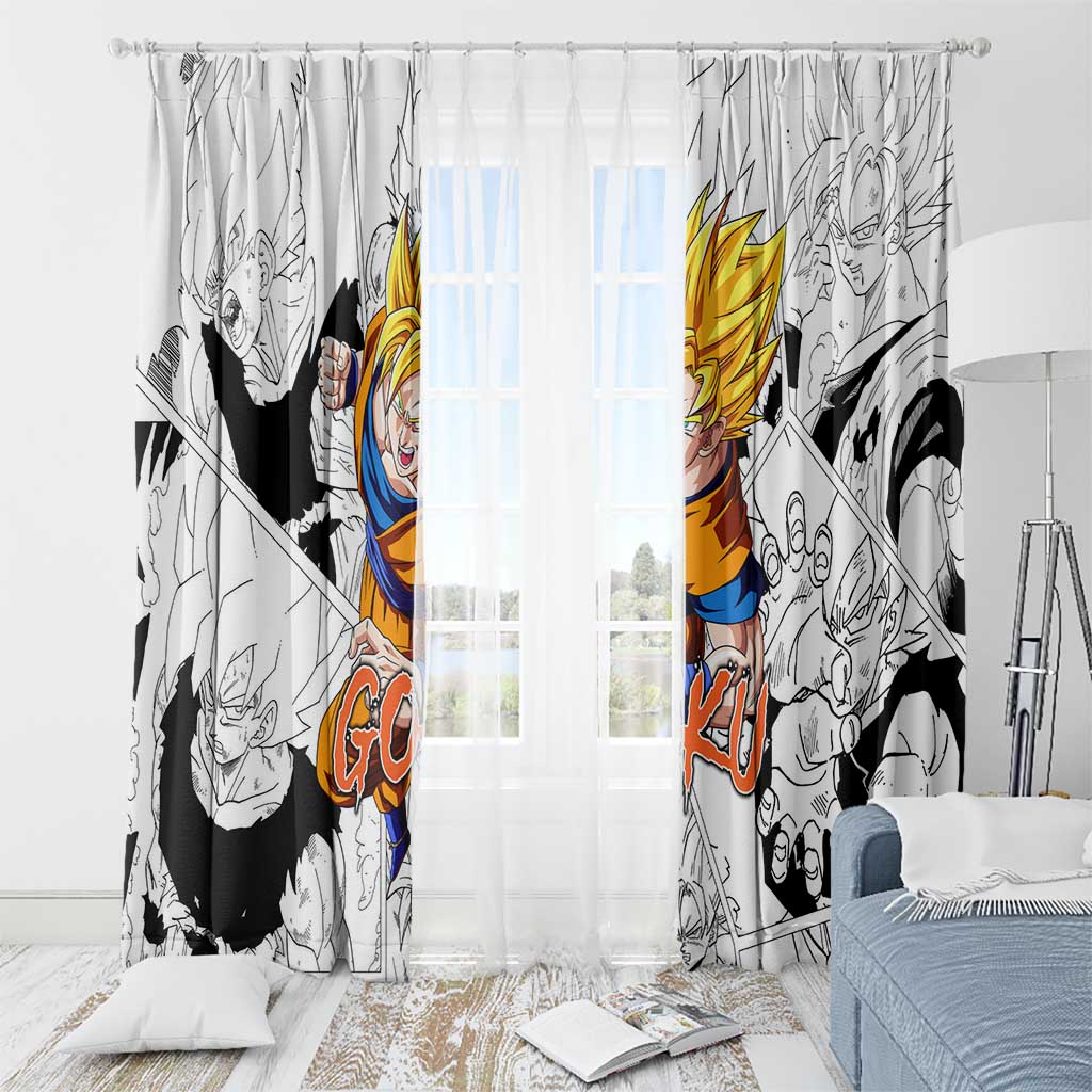 Goku Super Saiyan 2 - Dragon Ball Window Curtain Anime Mix Manga Style