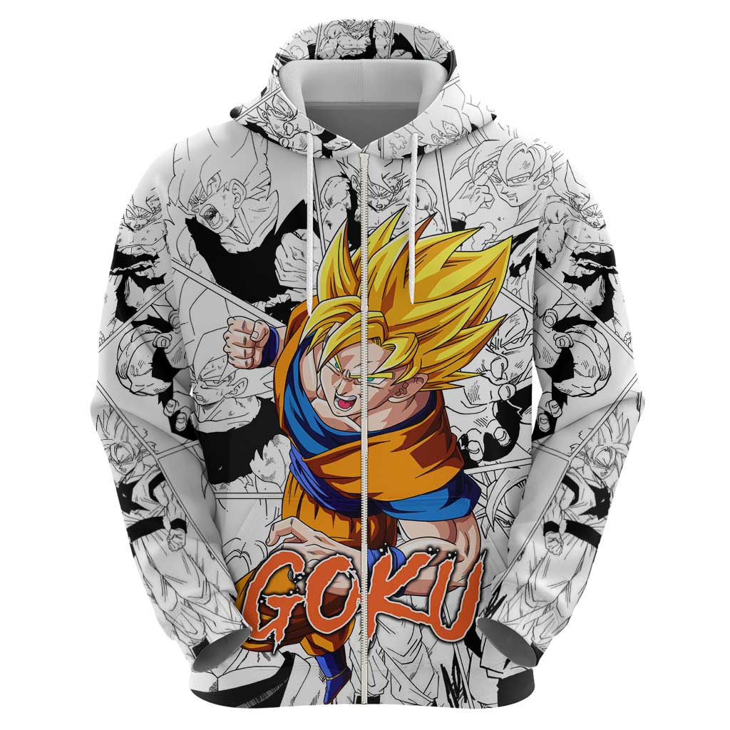 Goku Super Saiyan 2 - Dragon Ball Zip Hoodie Anime Mix Manga Style