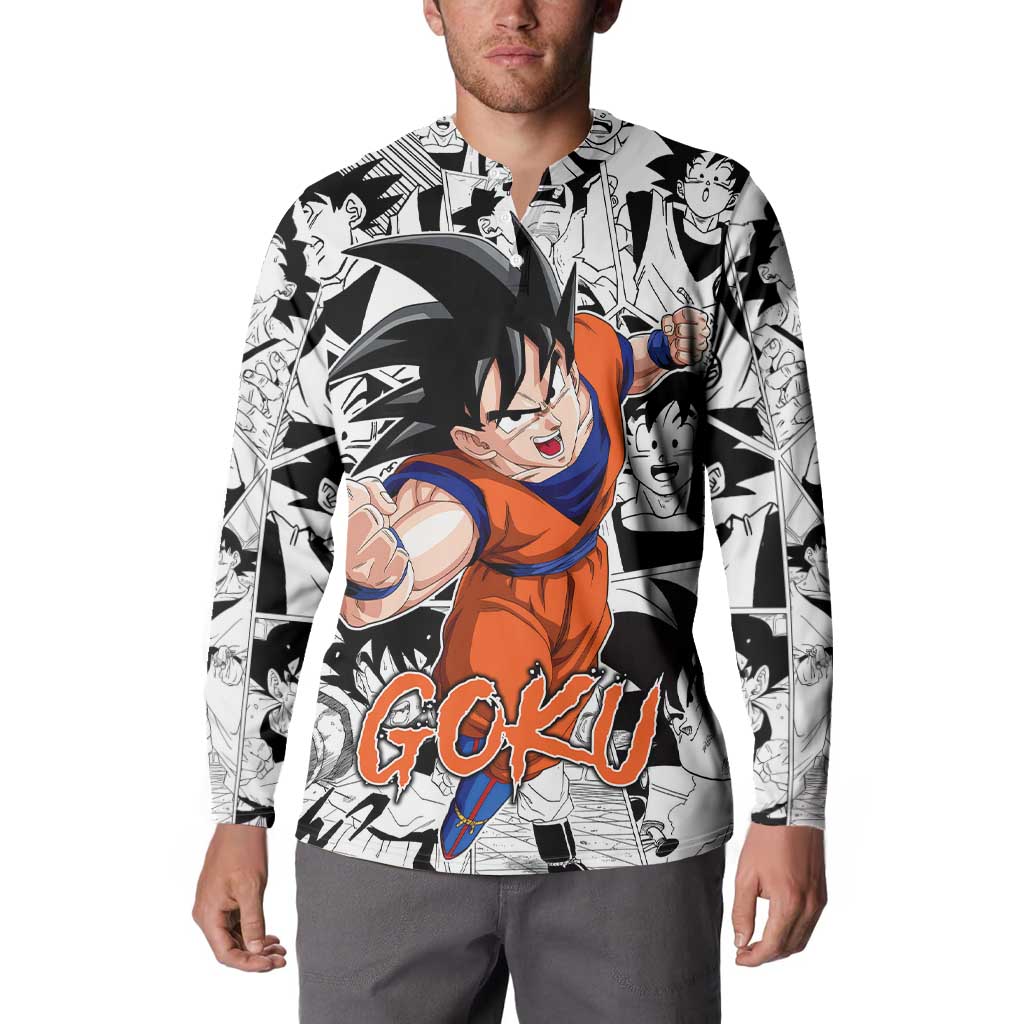 Goku - Dragon Ball Button Sweatshirt Anime Style