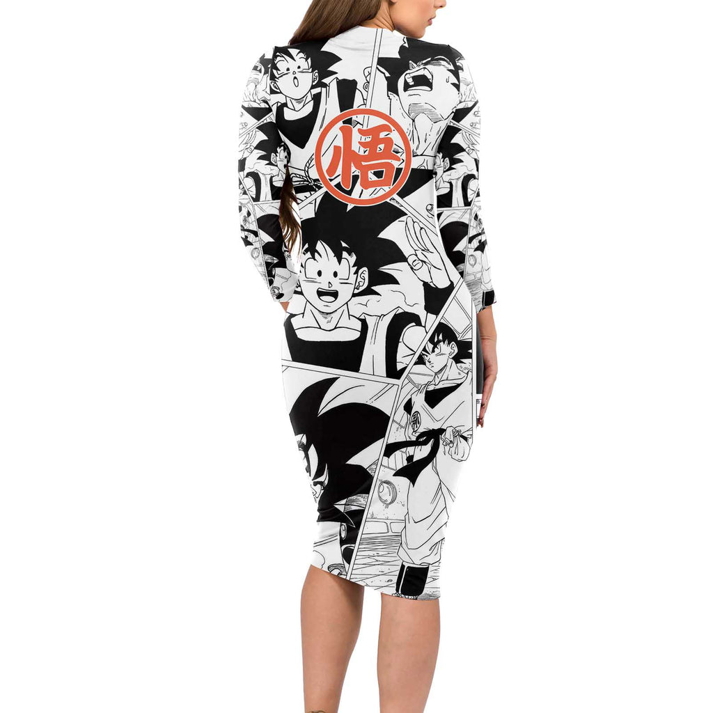 Goku - Dragon Ball Long Sleeve Bodycon Dress Anime Style