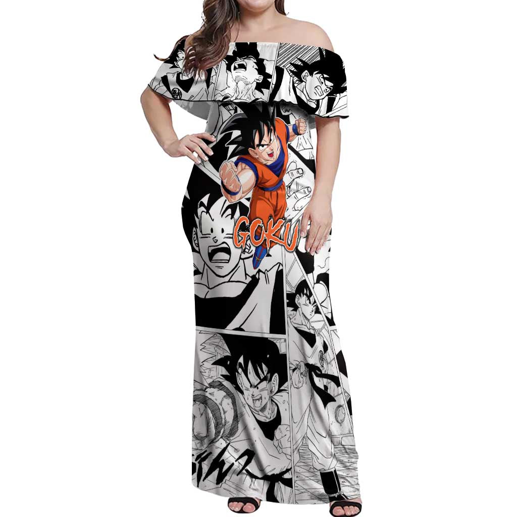Goku - Dragon Ball Off Shoulder Maxi Dress Anime Style