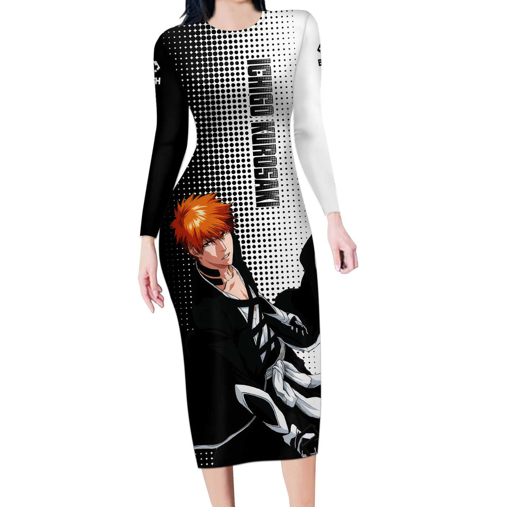 Ichigo - Bleach Long Sleeve Bodycon Dress Anime Mix Manga Style