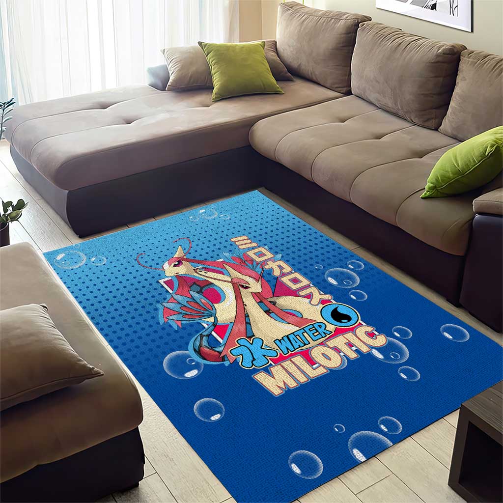 Milotic from Poké Area Rug with Water Type Ability and Graceful Pose Design - The Mazicc