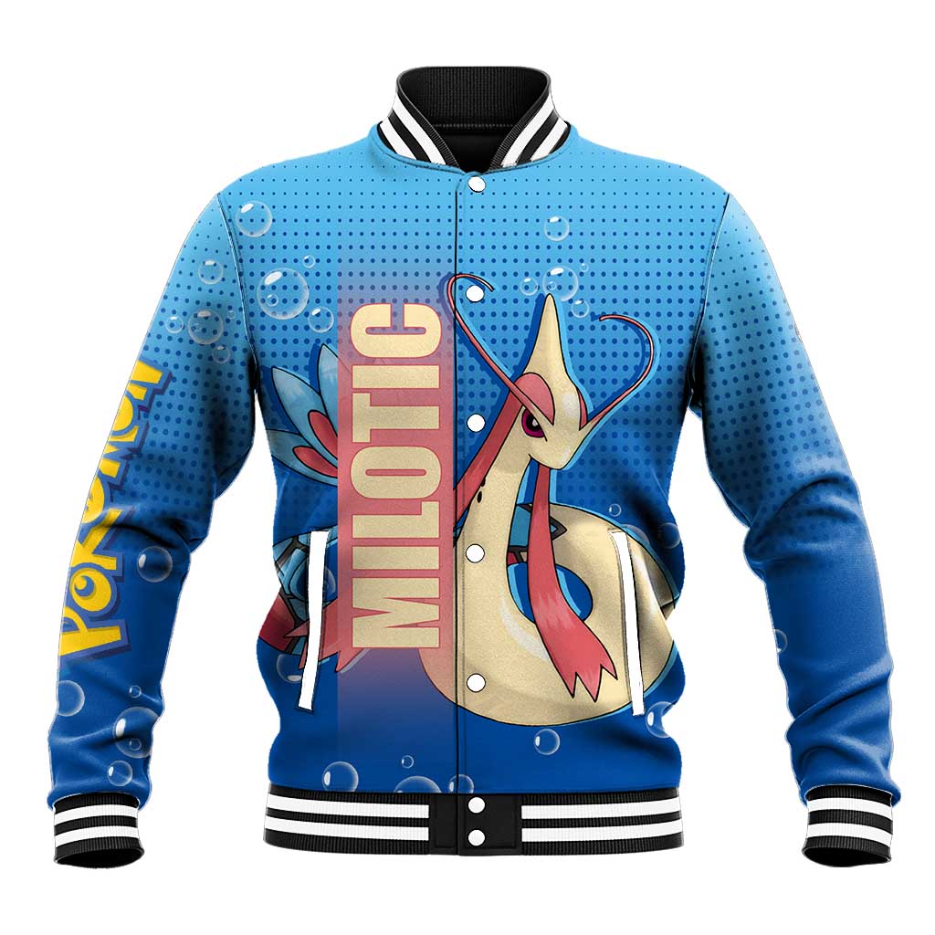 Milotic from Poké Baseball Jacket with Water Type Ability and Graceful Pose Design - The Mazicc