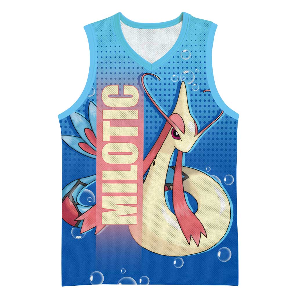 Milotic from Poké Basketball Jersey with Water Type Ability and Graceful Pose Design - The Mazicc