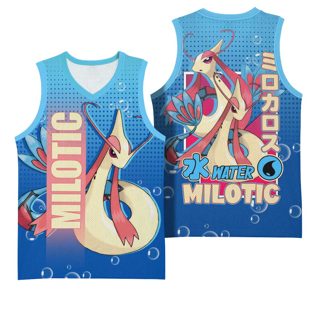 Milotic from Poké Basketball Jersey with Water Type Ability and Graceful Pose Design - The Mazicc