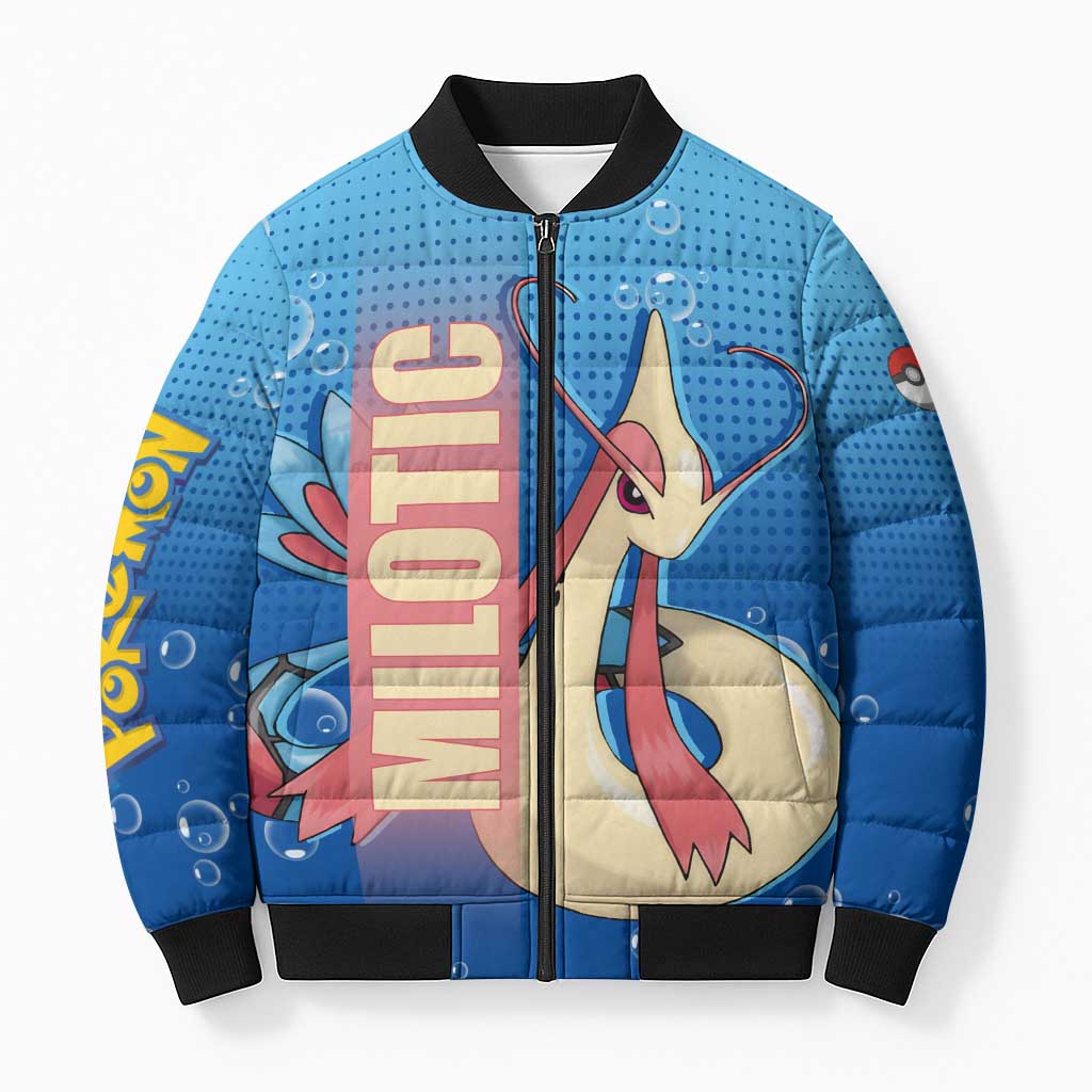 Milotic from Poké Bomber Puffer Jacket with Water Type Ability and Graceful Pose Design - The Mazicc