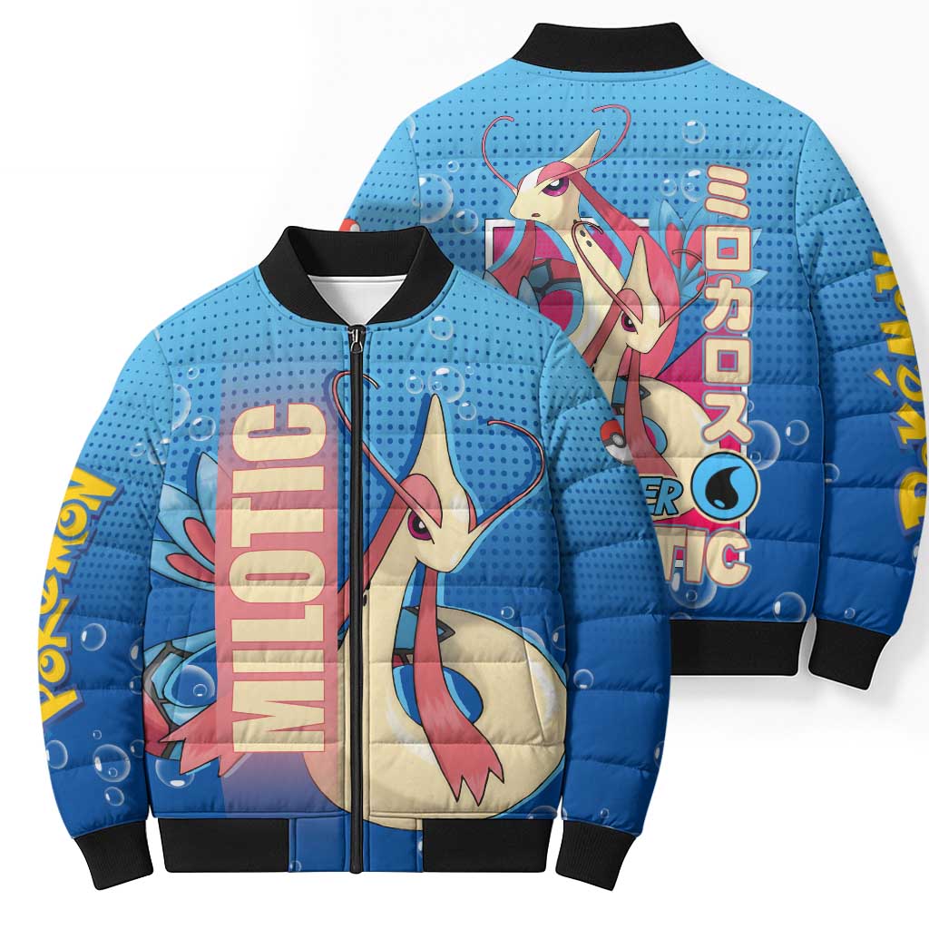 Milotic from Poké Bomber Puffer Jacket with Water Type Ability and Graceful Pose Design - The Mazicc