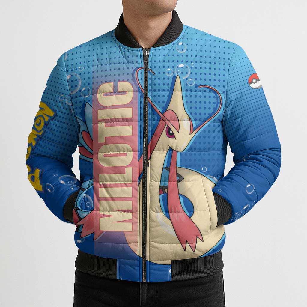 Milotic from Poké Bomber Puffer Jacket with Water Type Ability and Graceful Pose Design - The Mazicc