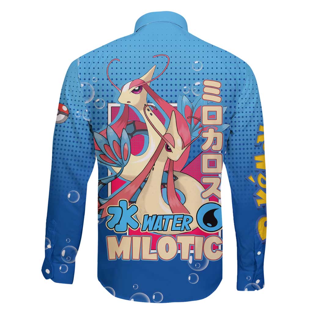Milotic from Poké Family Matching Summer Maxi Dress and Hawaiian Shirt with Water Type Ability and Graceful Pose Design - The Mazicc