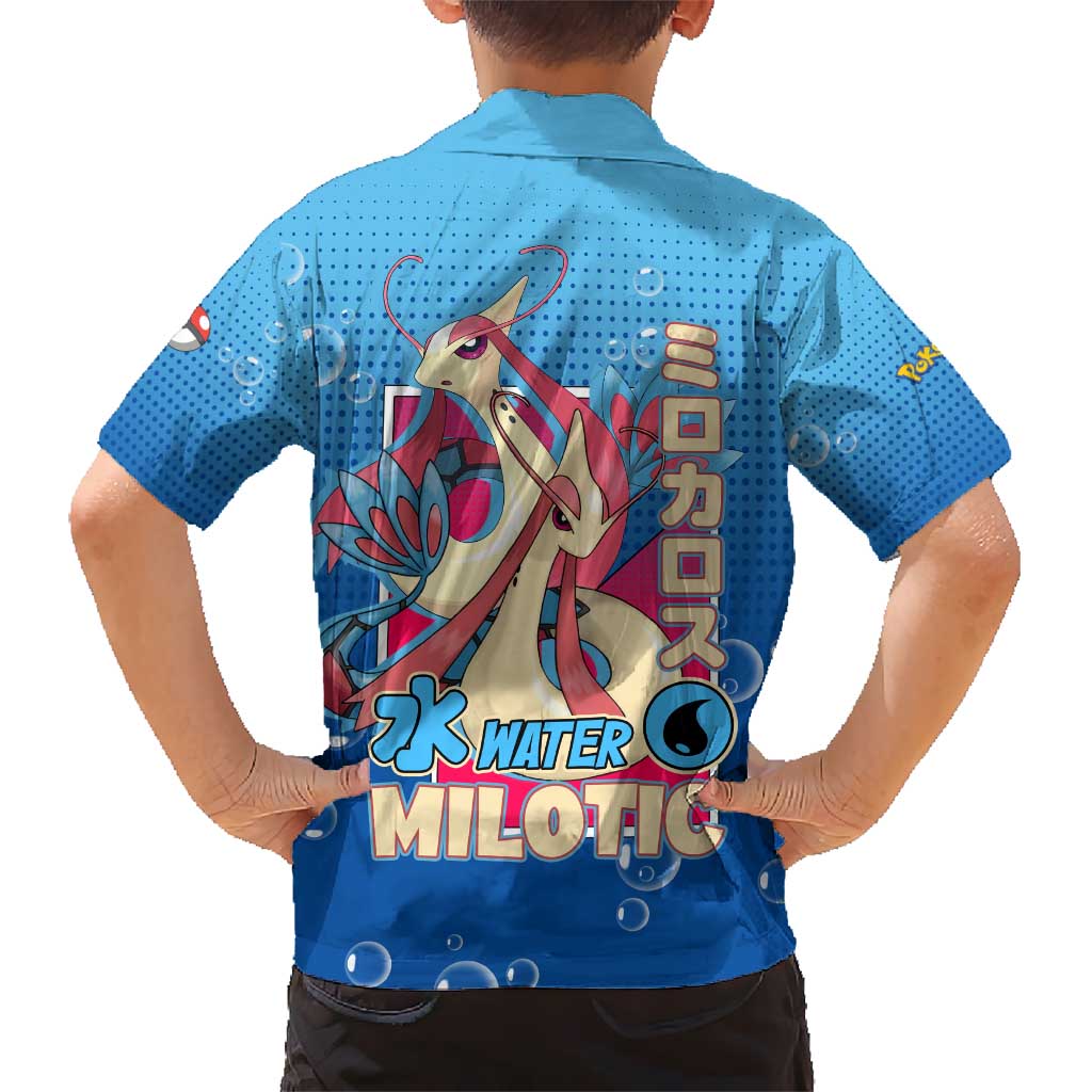 Milotic from Poké Hawaiian Shirt with Water Type Ability and Graceful Pose Design - The Mazicc