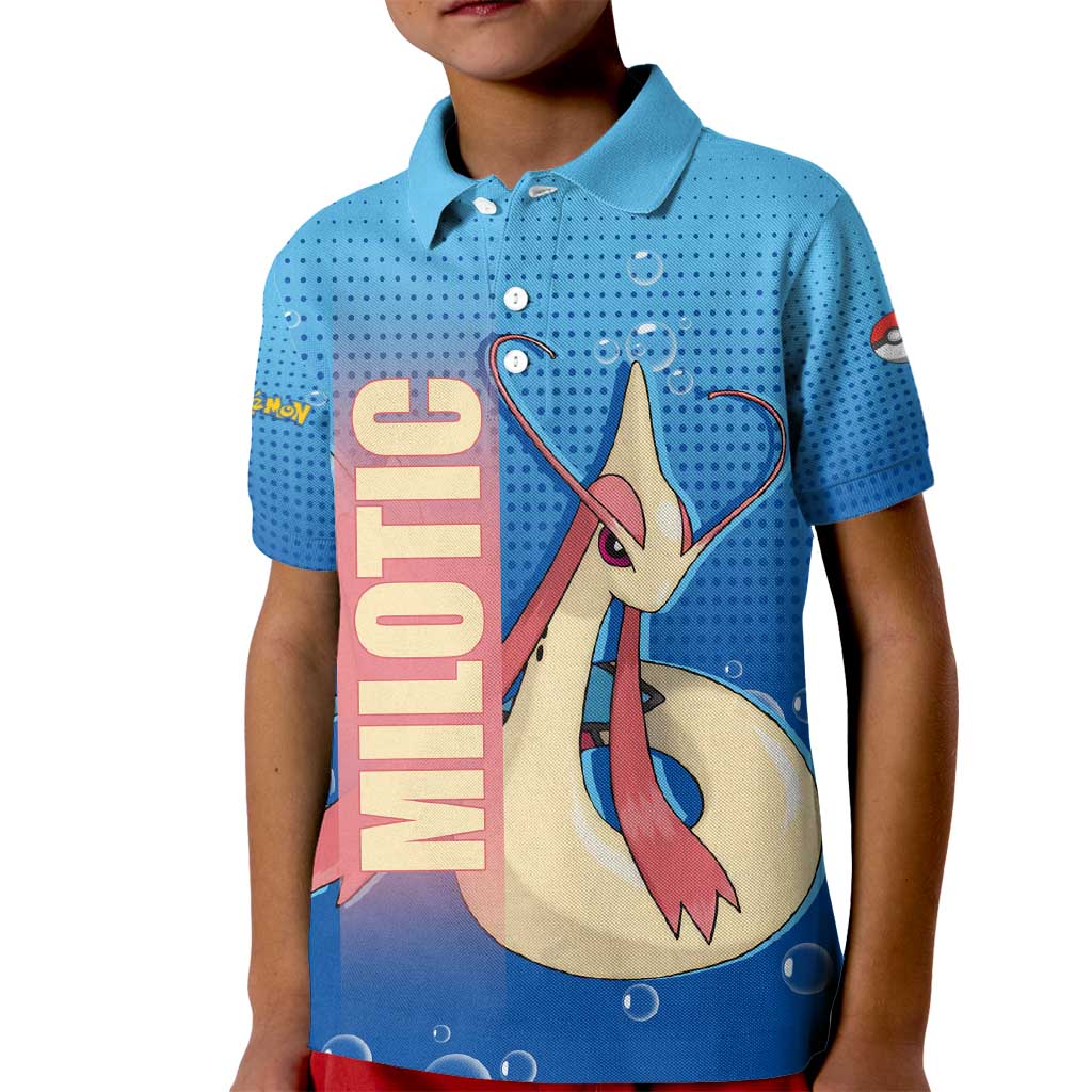 Milotic from Poké Kid Polo Shirt with Water Type Ability and Graceful Pose Design - The Mazicc