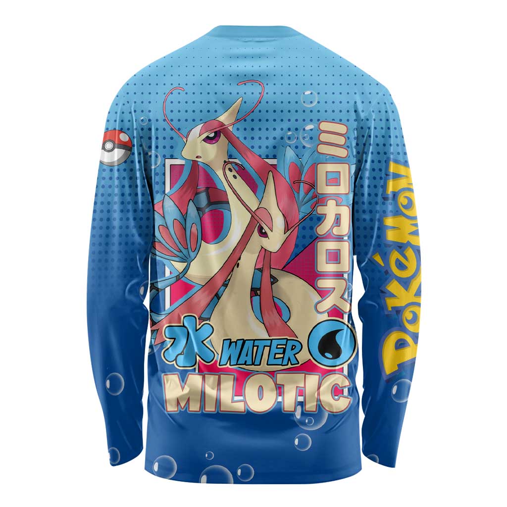 Milotic from Poké Long Sleeve Shirt with Water Type Ability and Graceful Pose Design - The Mazicc