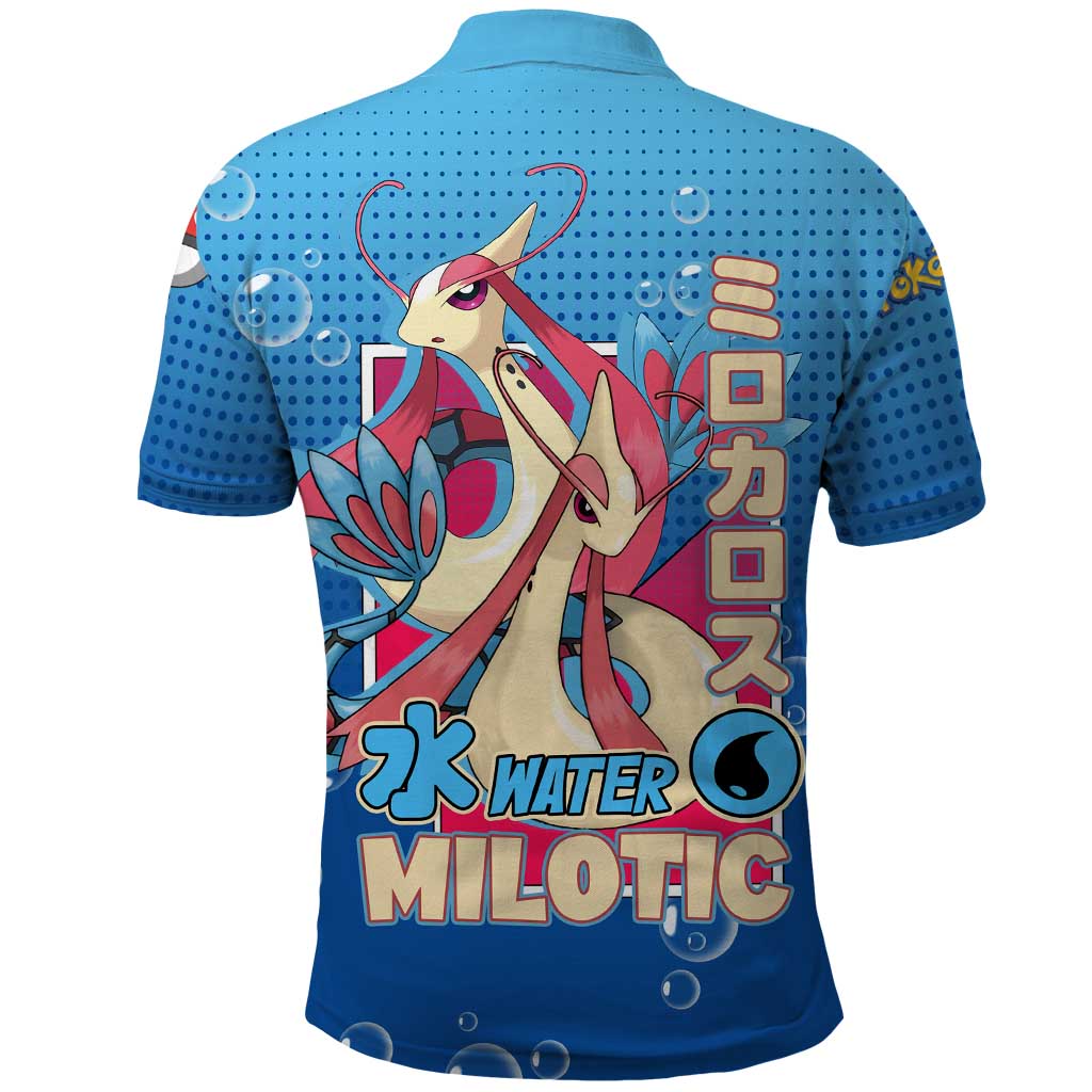 Milotic from Poké Polo Shirt with Water Type Ability and Graceful Pose Design - The Mazicc