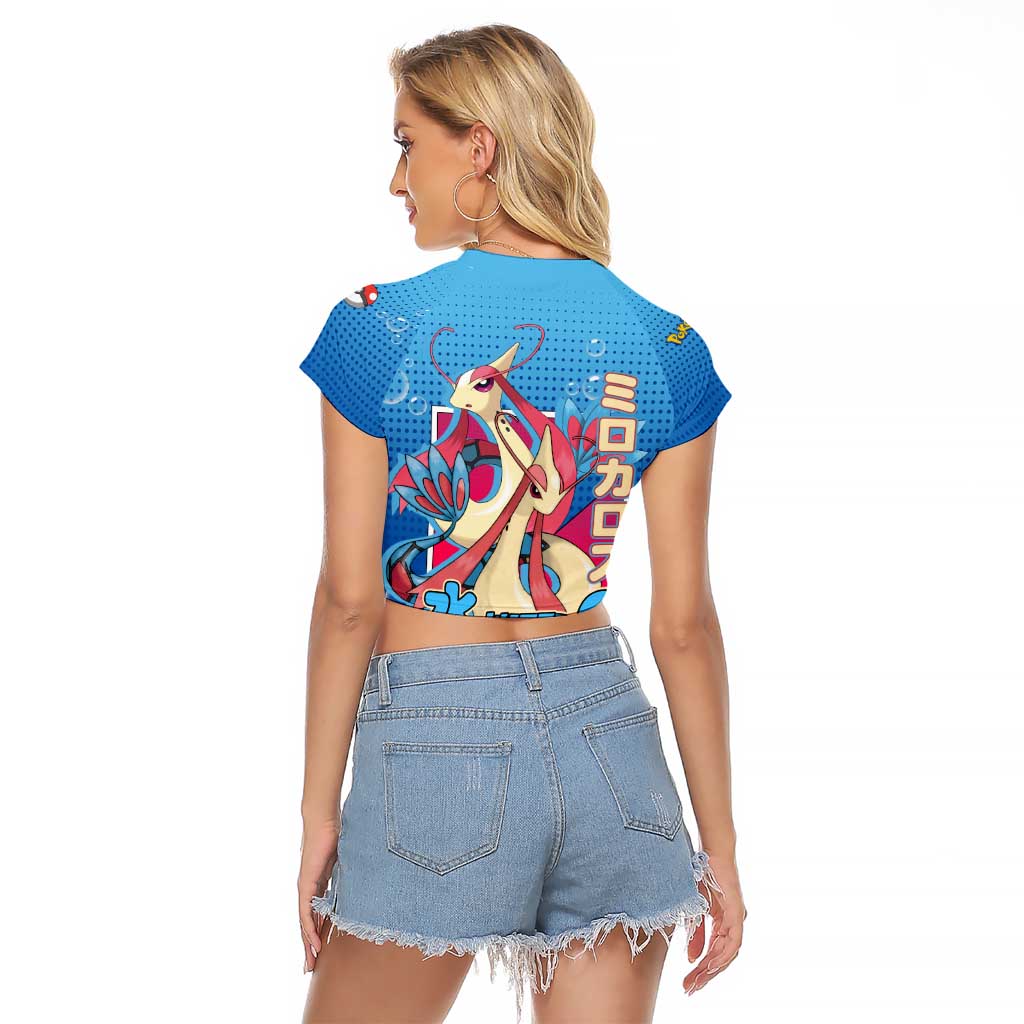 Milotic from Poké Raglan Cropped T Shirt with Water Type Ability and Graceful Pose Design - The Mazicc