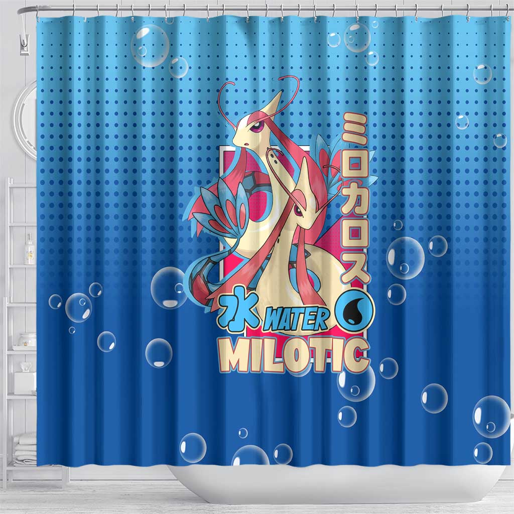 Milotic from Poké Shower Curtain with Water Type Ability and Graceful Pose Design - The Mazicc