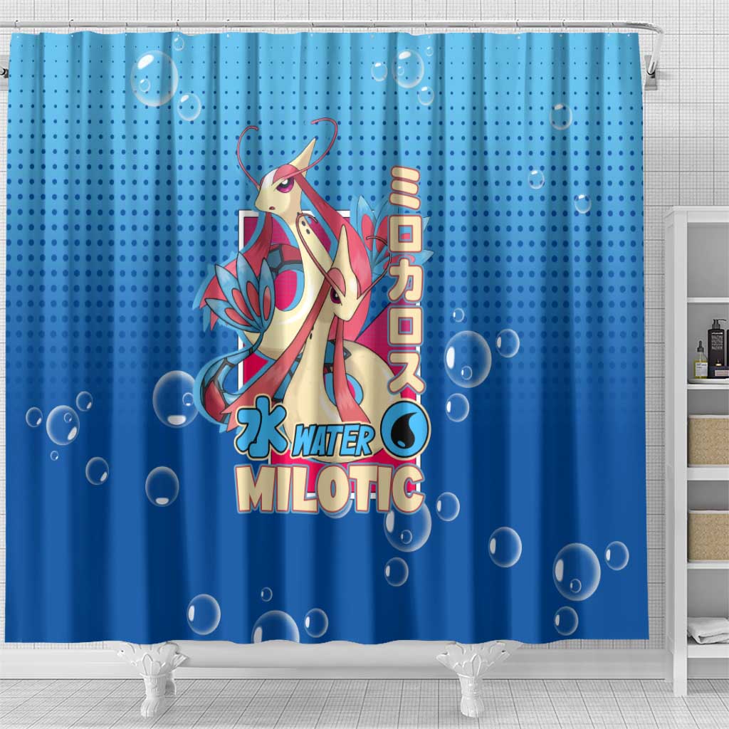 Milotic from Poké Shower Curtain with Water Type Ability and Graceful Pose Design - The Mazicc