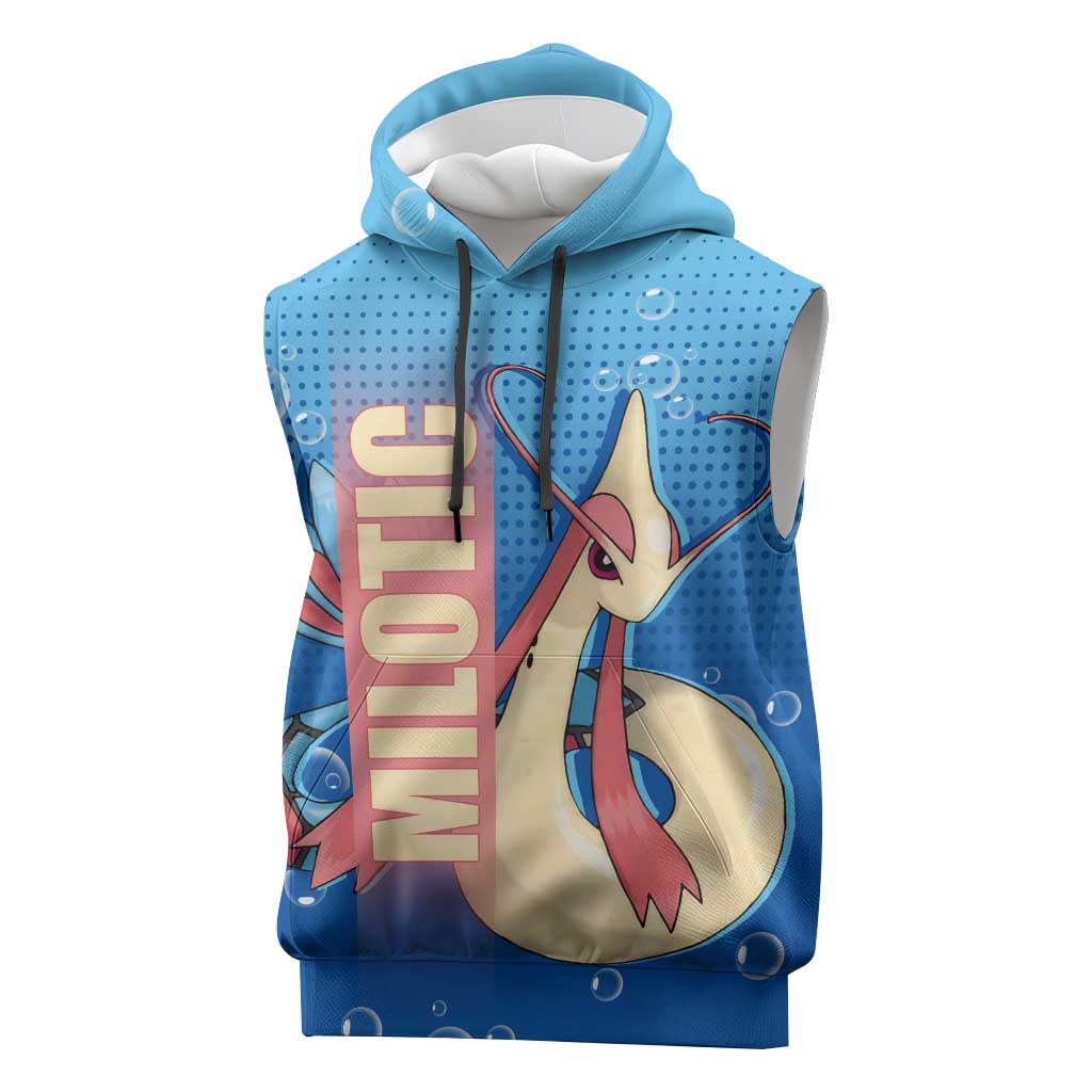 Milotic from Poké Sleeveless Hoodie with Water Type Ability and Graceful Pose Design - The Mazicc